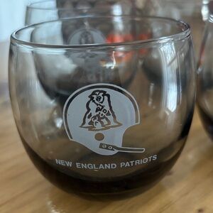 4 New England Patriots Glass Tumblers - Smoked-Black